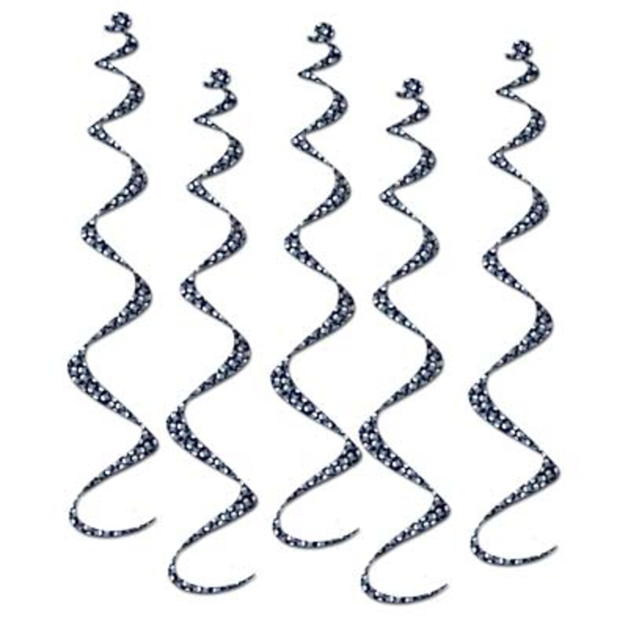 Party Central Club Pack of 30 Black Skull and Crossbones Pirate Spiral Streamers 24"